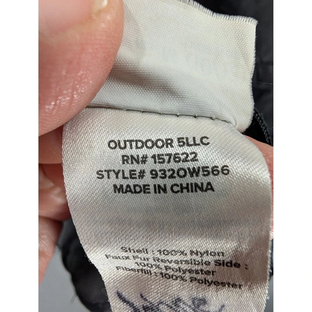 Eddie Bauer Kids Reversible Puffer Jacket Gray Faux Fur Hooded M 10/12 9320W566